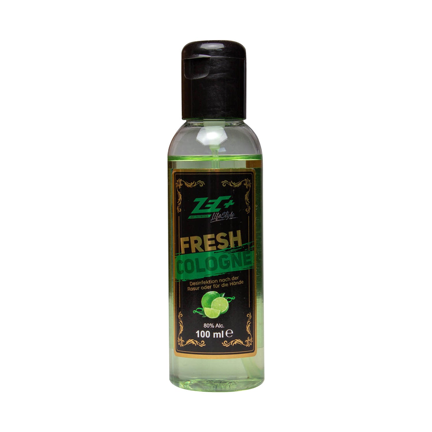 Zec+ Lifestyle Fresh Cologne Limette 100ml Flasche mit Klappverschluss Vorderseite