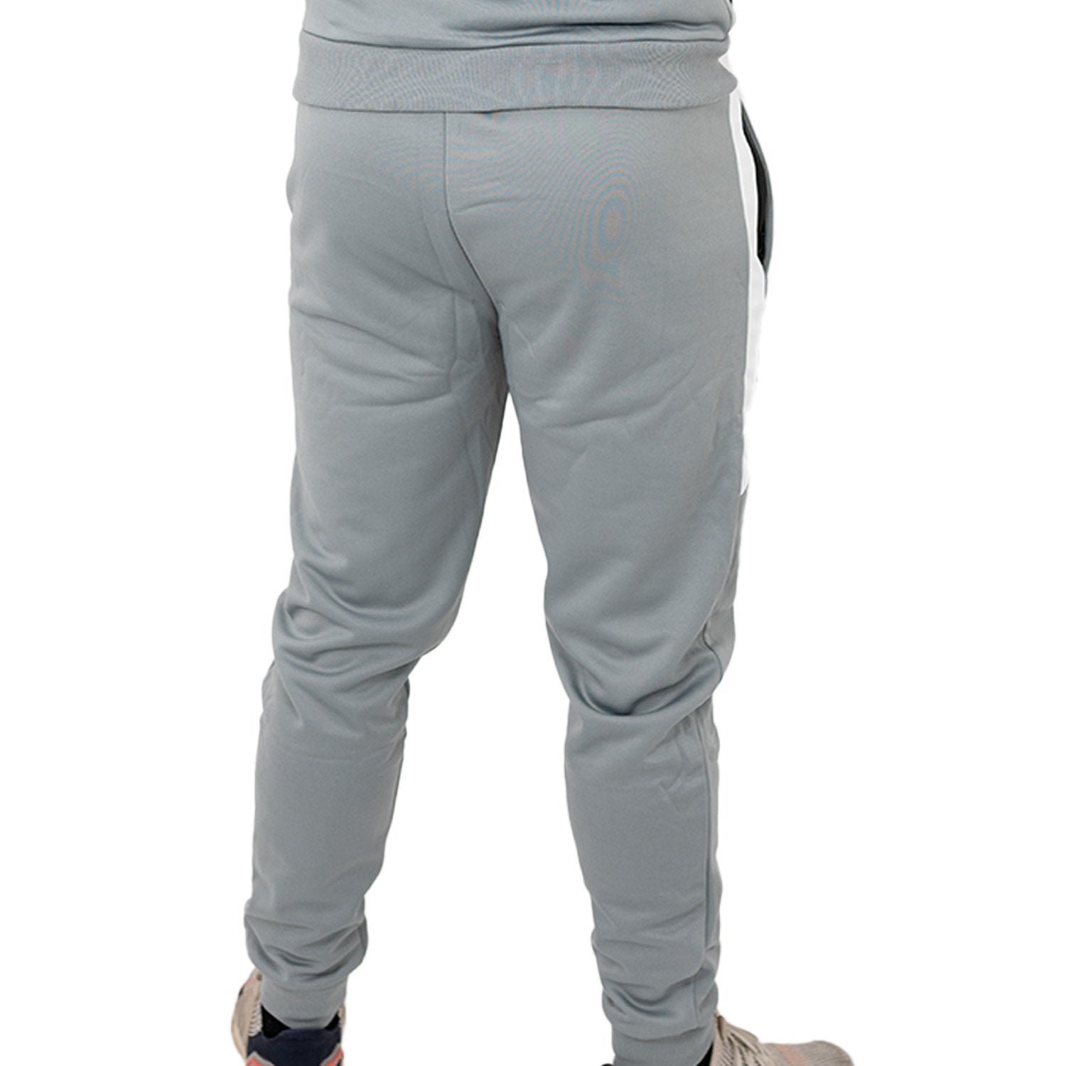 Zec+ Herren Tracksuit Hose in Grau, Rückansicht mit schmalem Schnitt.