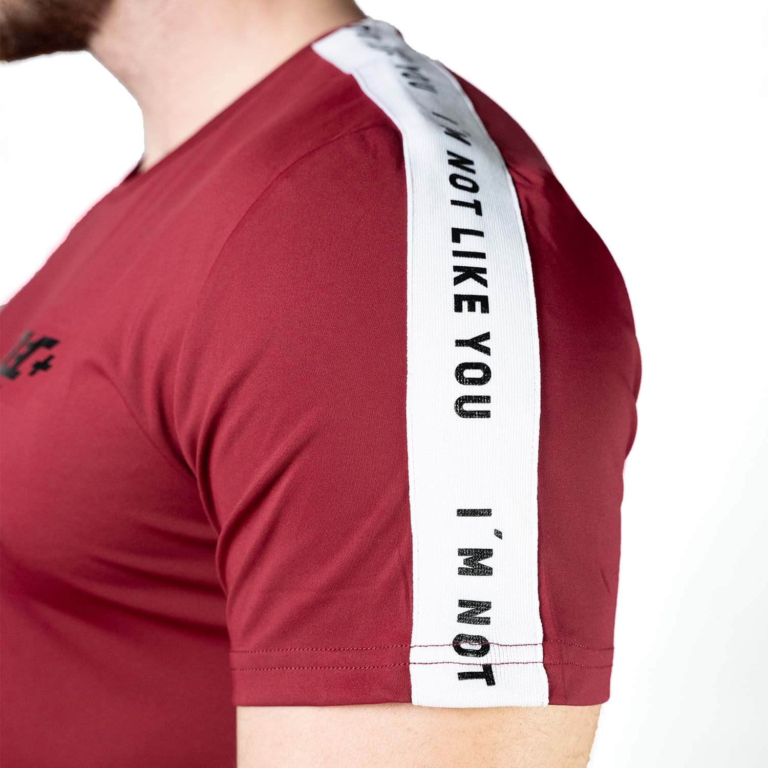 Zec+ Vibes Herren T-Shirt burgundy, Detailansicht Ärmelaufdruck