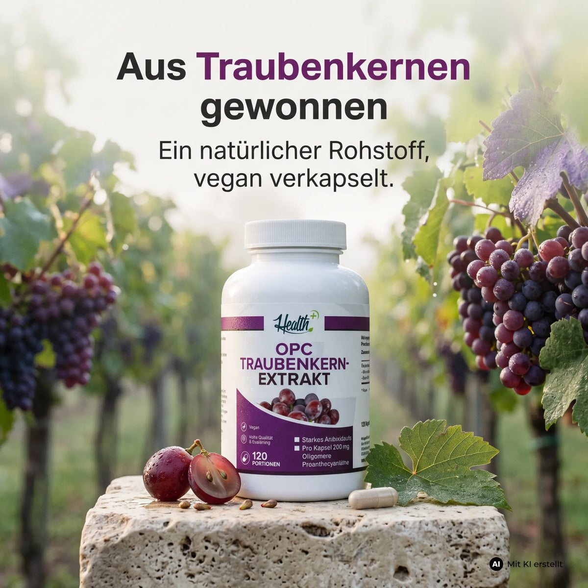 HEALTH+ OPC TRAUBENKERN EXTRAKT, 120 Kapseln