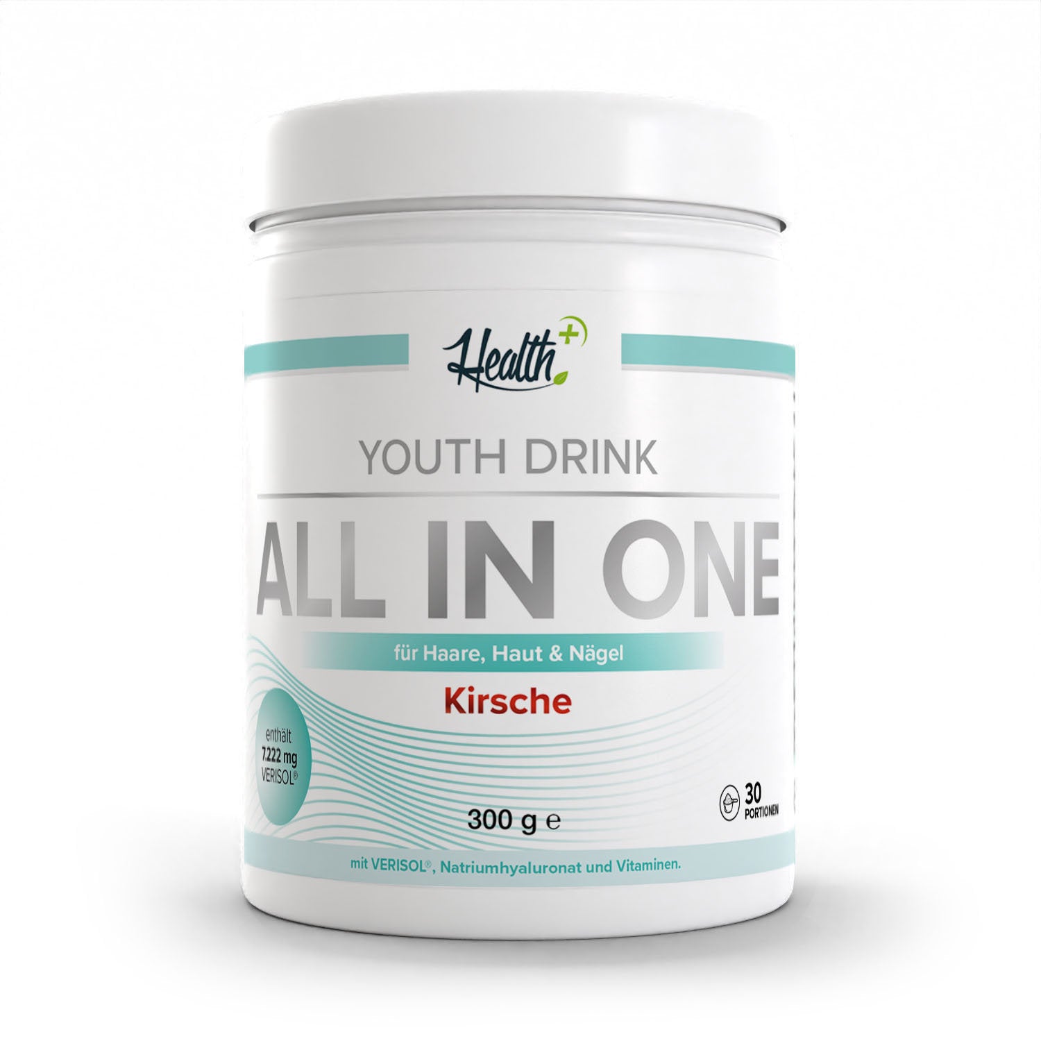 Healthplus All in One Youth Drink 300g Kirsche Vorderseite weiße Kunststoffdose