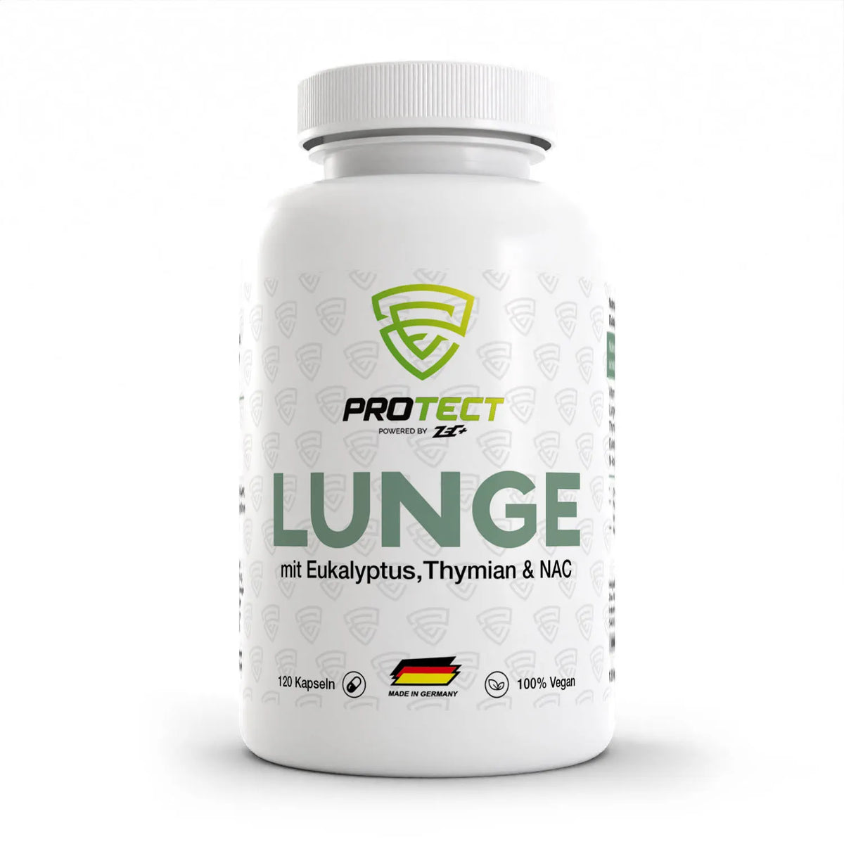 Zecplus Protect Lunge 120 Kapseln Vorderseite weiße Kunststoffdose
