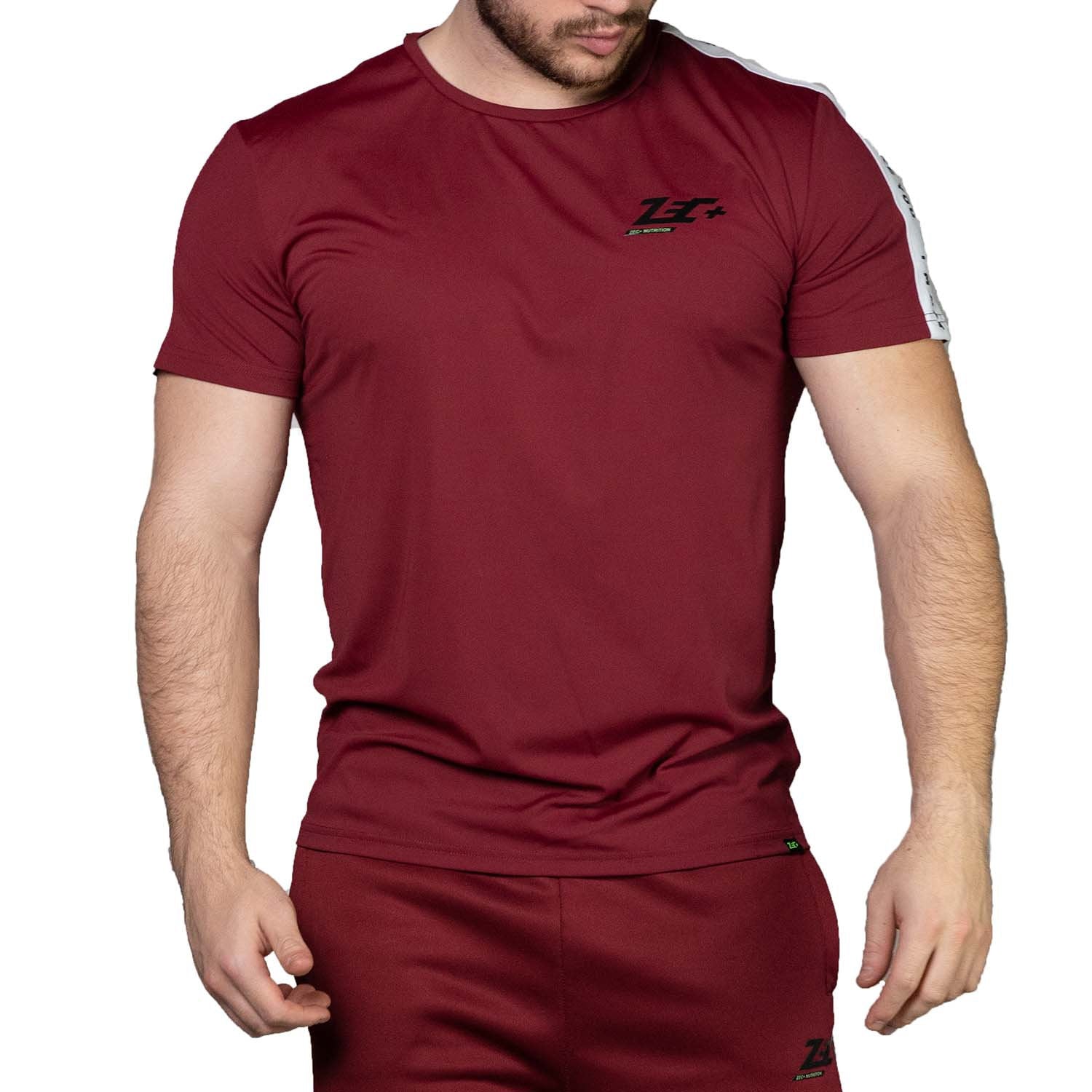 Zec+ Vibes Herren T-Shirt burgundy, Vorderseite mit Logoaufdruck