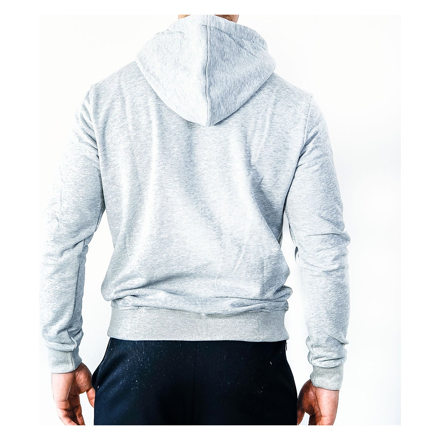 Grauer Zec+ Athletic Hoodie Rückseite schlicht ohne Motiv