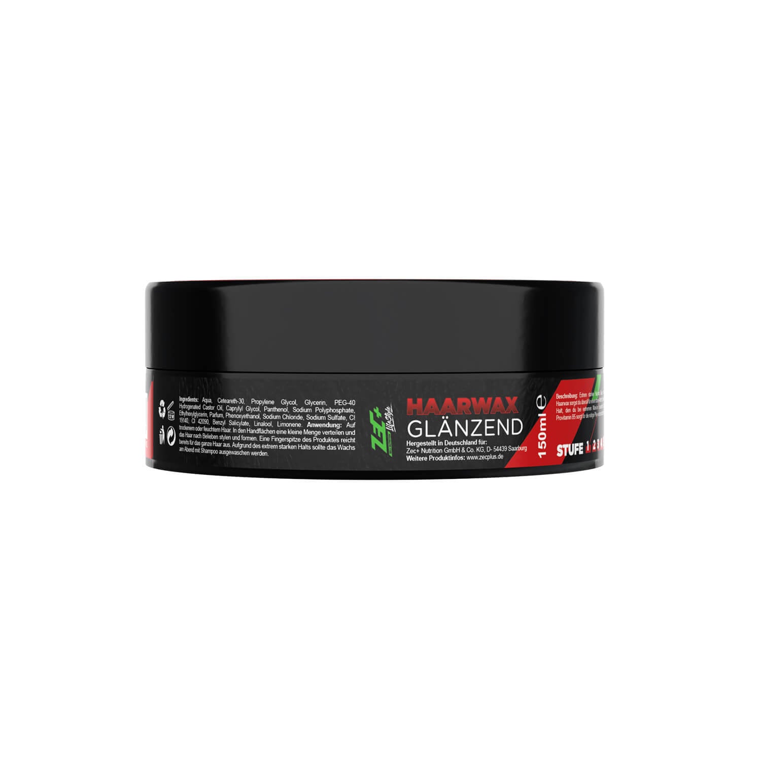 Zec+ Lifestyle Haarwax Glanz Finish 150ml Dose Seitenansicht 2 Stufe 6