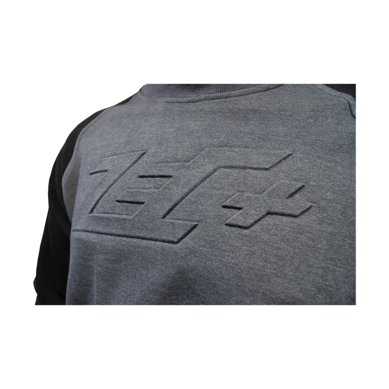 Zec+ Sweater Herren in Schwarz-Grau mit Hill Print, Logo-Detailansicht