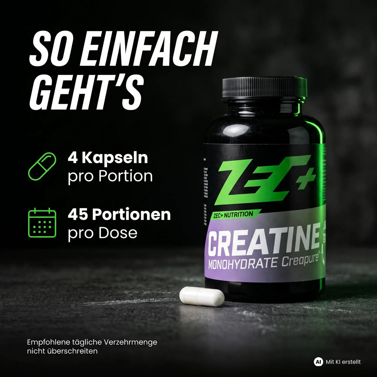 ZEC+ CREATINE MONOHYDRATE CREAPURE 180 Kapseln